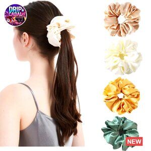 Oversized Satin Scrunchies Jumbo Silk Hair Ties Elastic Ponytail Holder